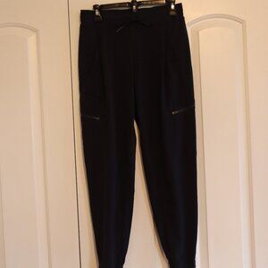 Athleta Venture Pants Size 4 Navy Blue Draw String Waist Multiple Pockets Casual